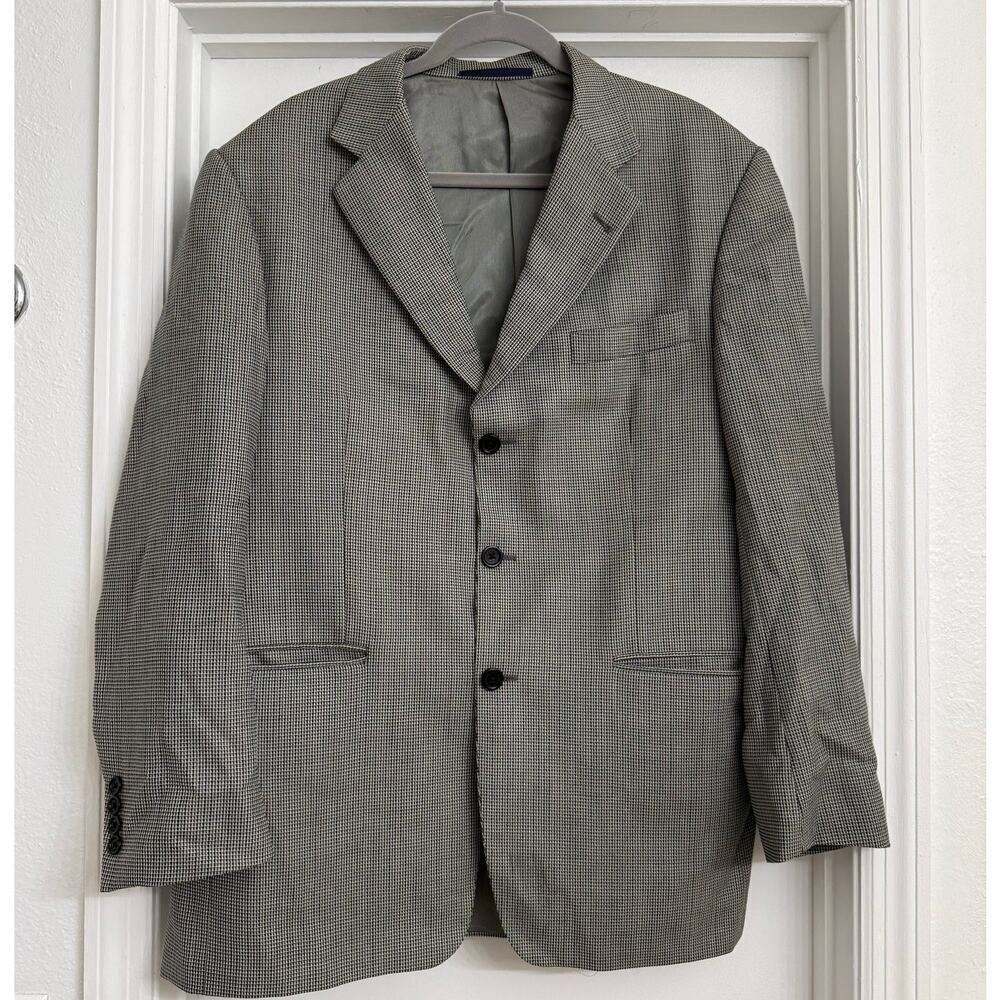 Burberry London Men's Kensington T Model Wool Blazer Sport Coat Gray Check 42R